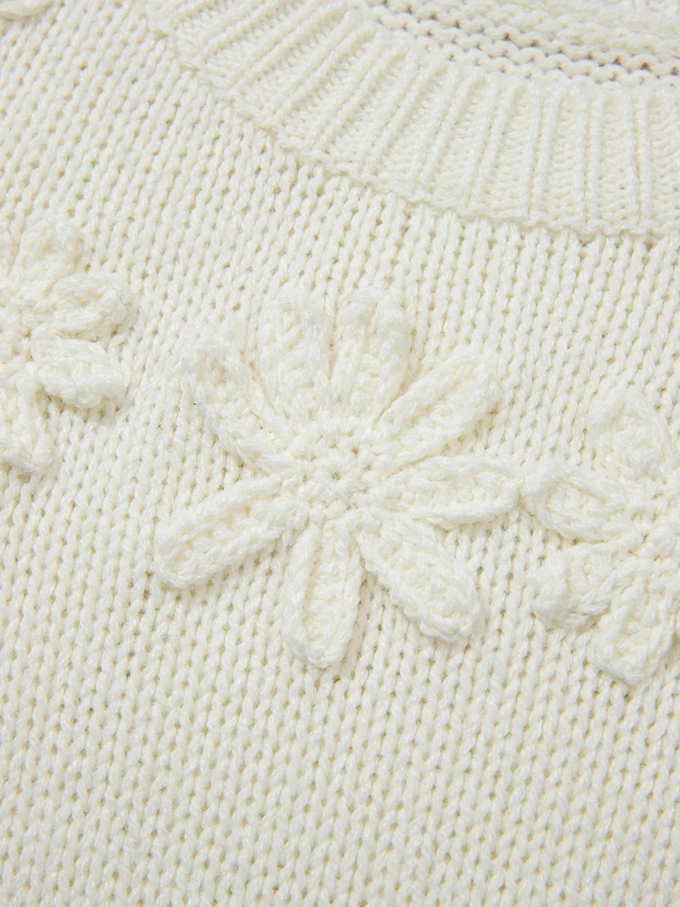 Flower Detail Puff Sleeve Sweater Sweaters The Nichole Collection