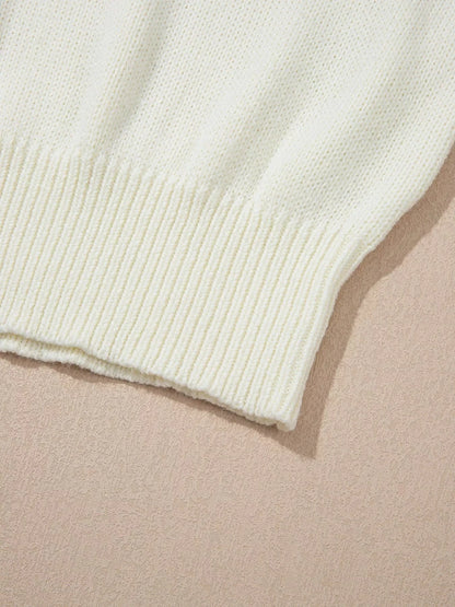 Flower Detail Puff Sleeve Sweater Sweaters The Nichole Collection