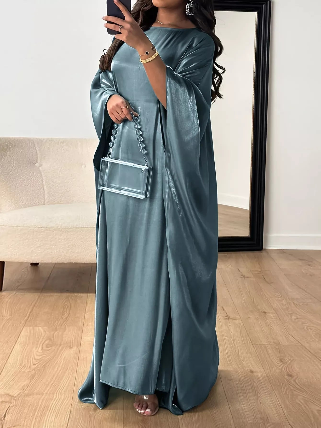 Flowing Elegance Kimono Maxi Dress Dresses Deep Teal / One Size The Nichole Collection
