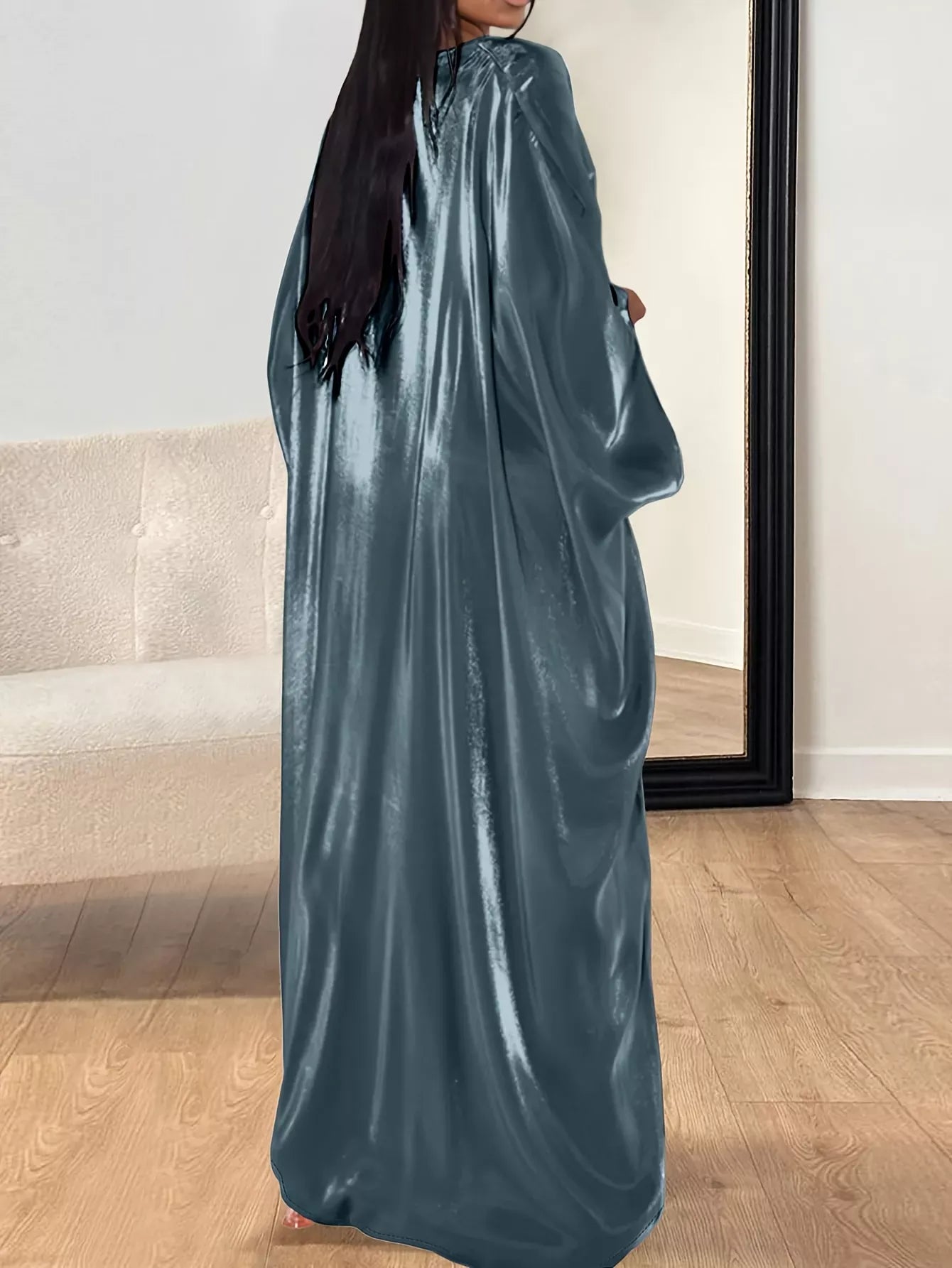 Flowing Elegance Kimono Maxi Dress Dresses Deep Teal / One Size The Nichole Collection