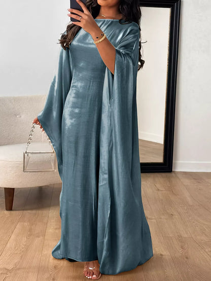 Flowing Elegance Kimono Maxi Dress Dresses Deep Teal / One Size The Nichole Collection