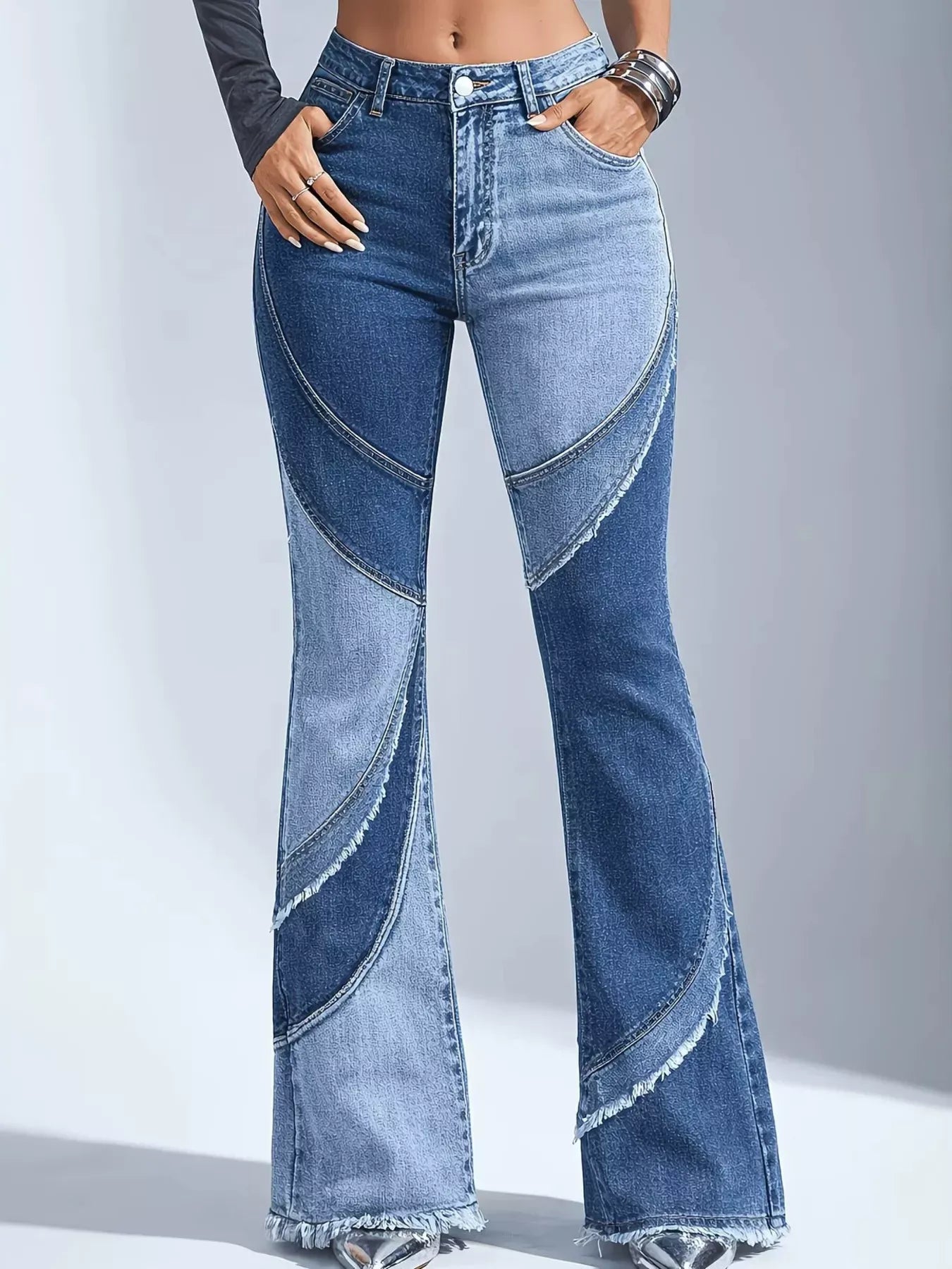 Frayed Hem Flare Jeans The Nichole Collection - Official Site