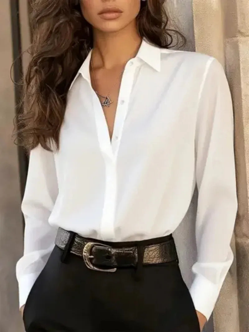 French-Inspired Long-Sleeve Button Shirt | The Nichole Collection