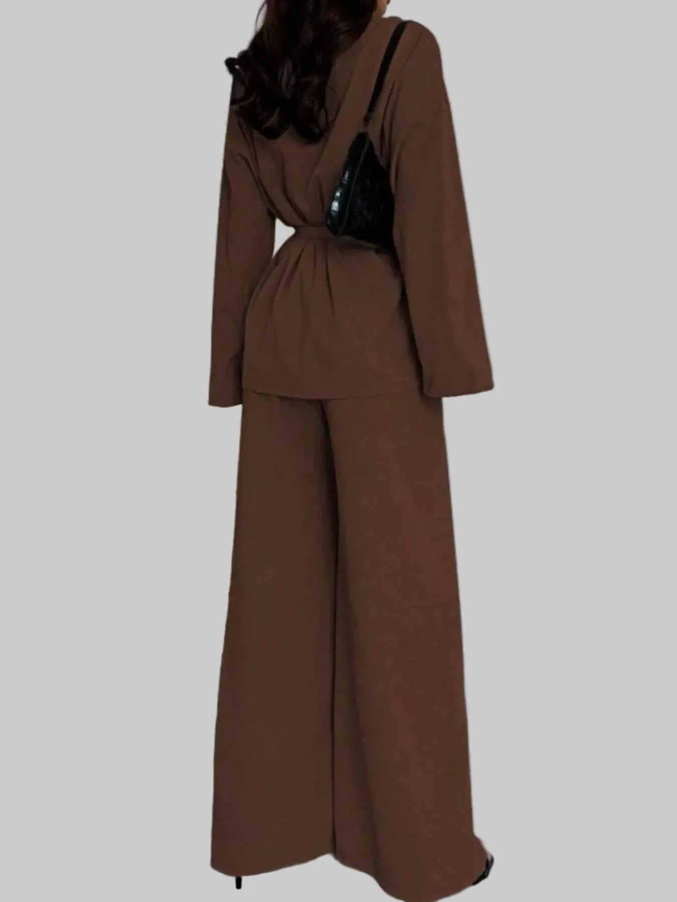 Front Tied Shirt and Wide-Leg Pants Set Women's Sets The Nichole Collection