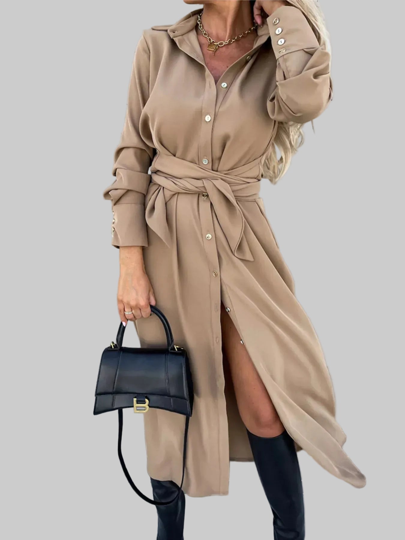 Full Size Button Front Shirt Dress Plus Size The Nichole Collection