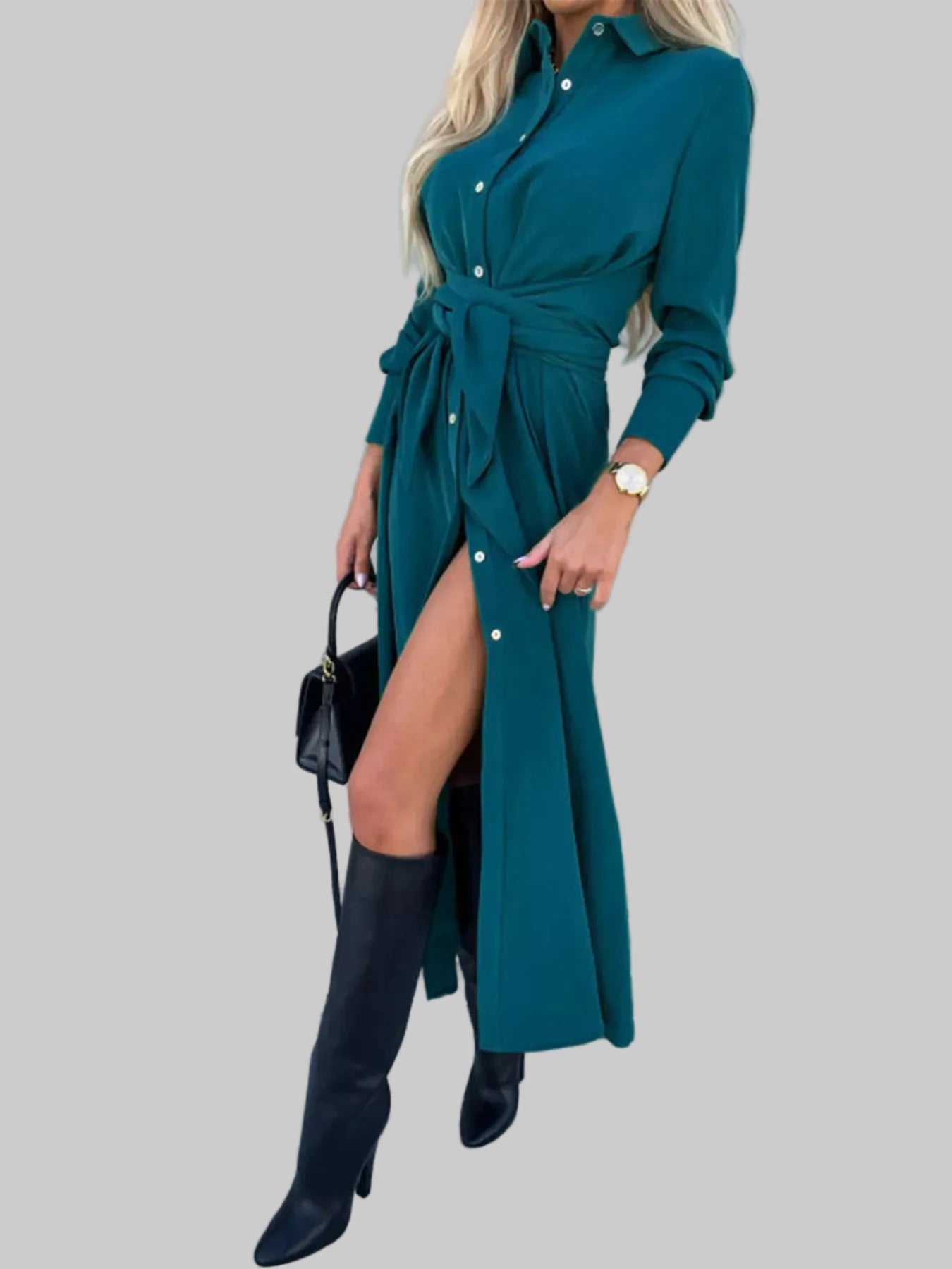 Full Size Button Front Shirt Dress Plus Size The Nichole Collection