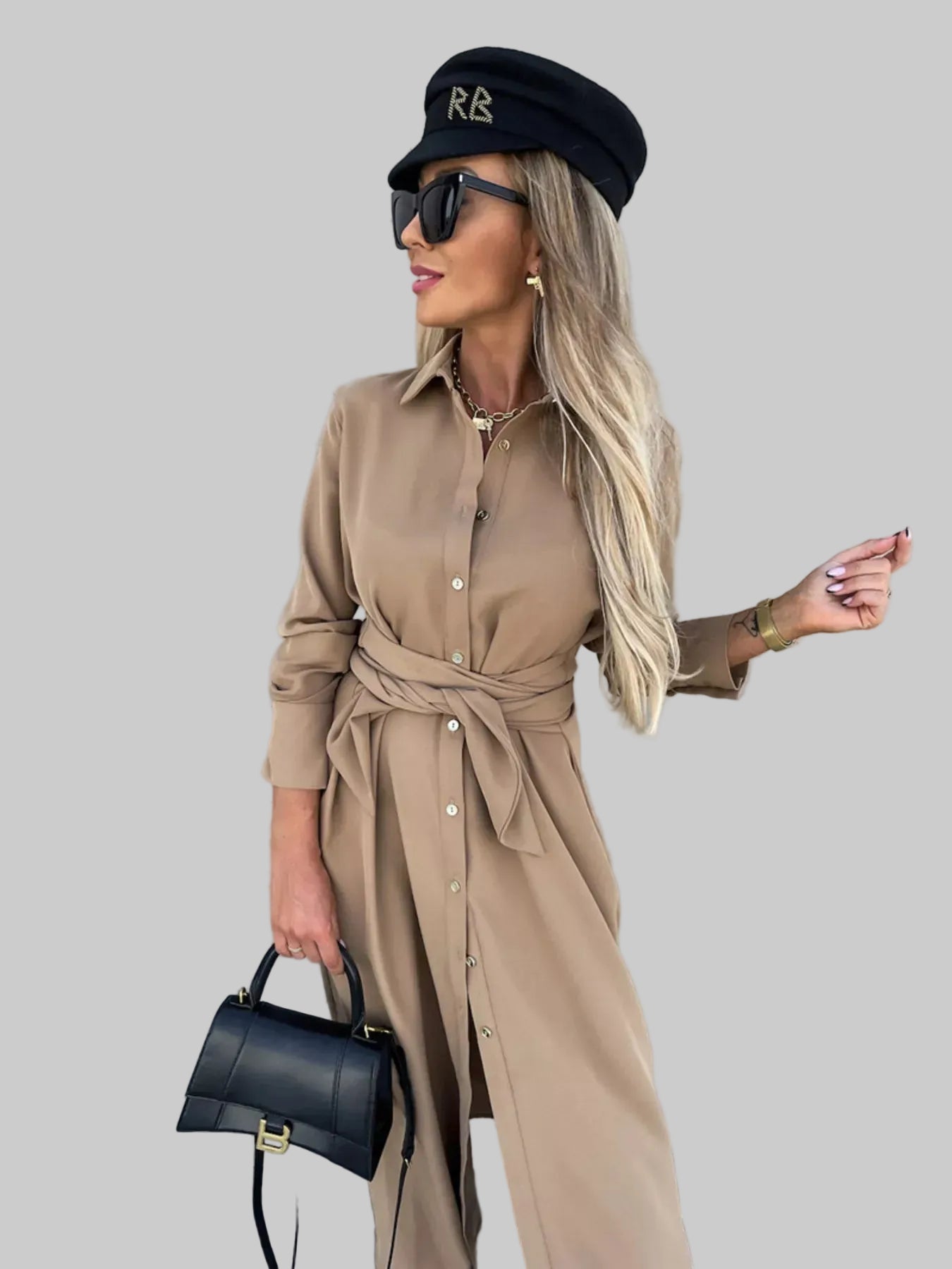 Full Size Button Front Shirt Dress Plus Size The Nichole Collection