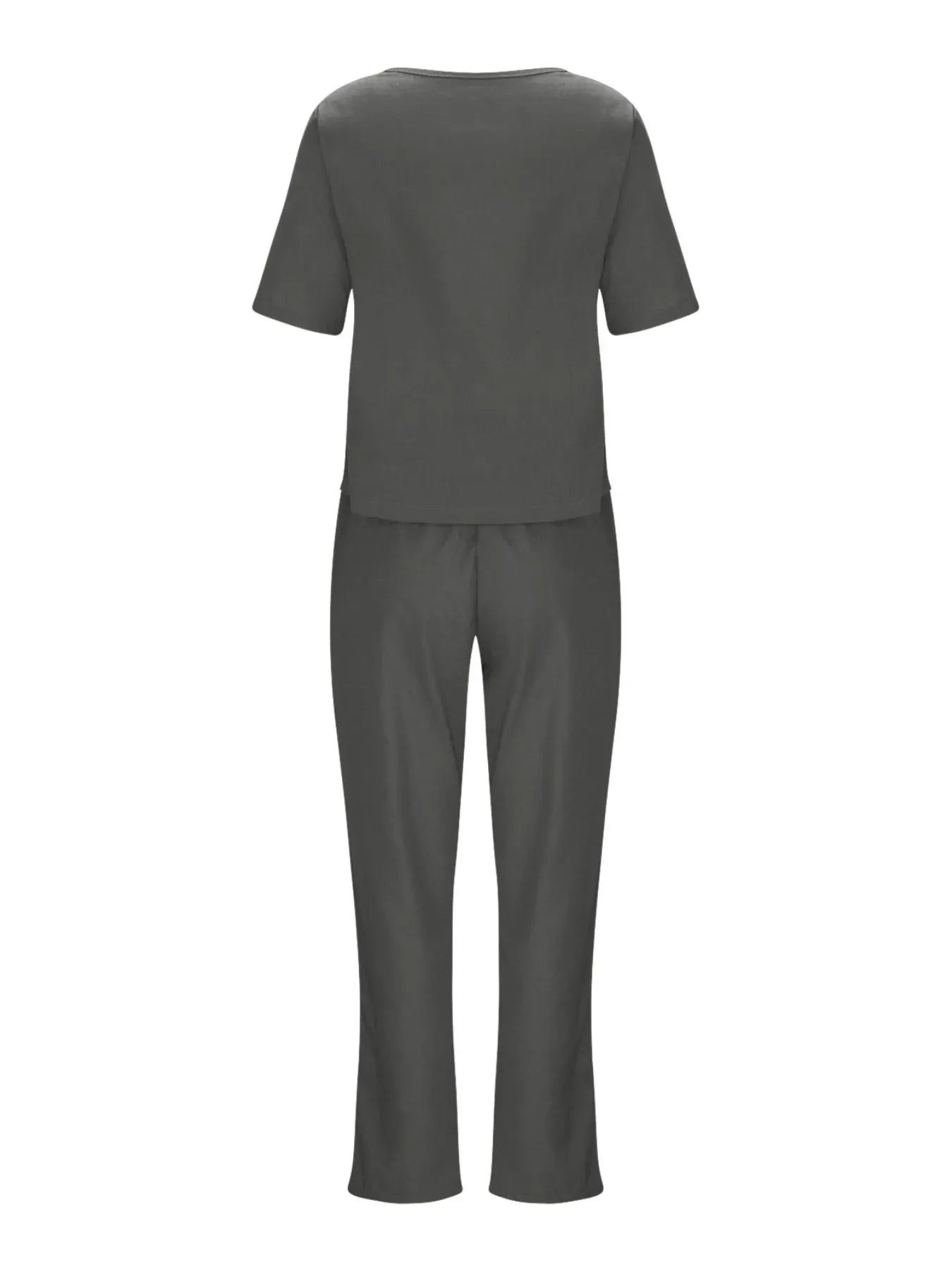 Full Size Round Neck Short Sleeve Top and Pants Set Plus Size The Nichole Collection