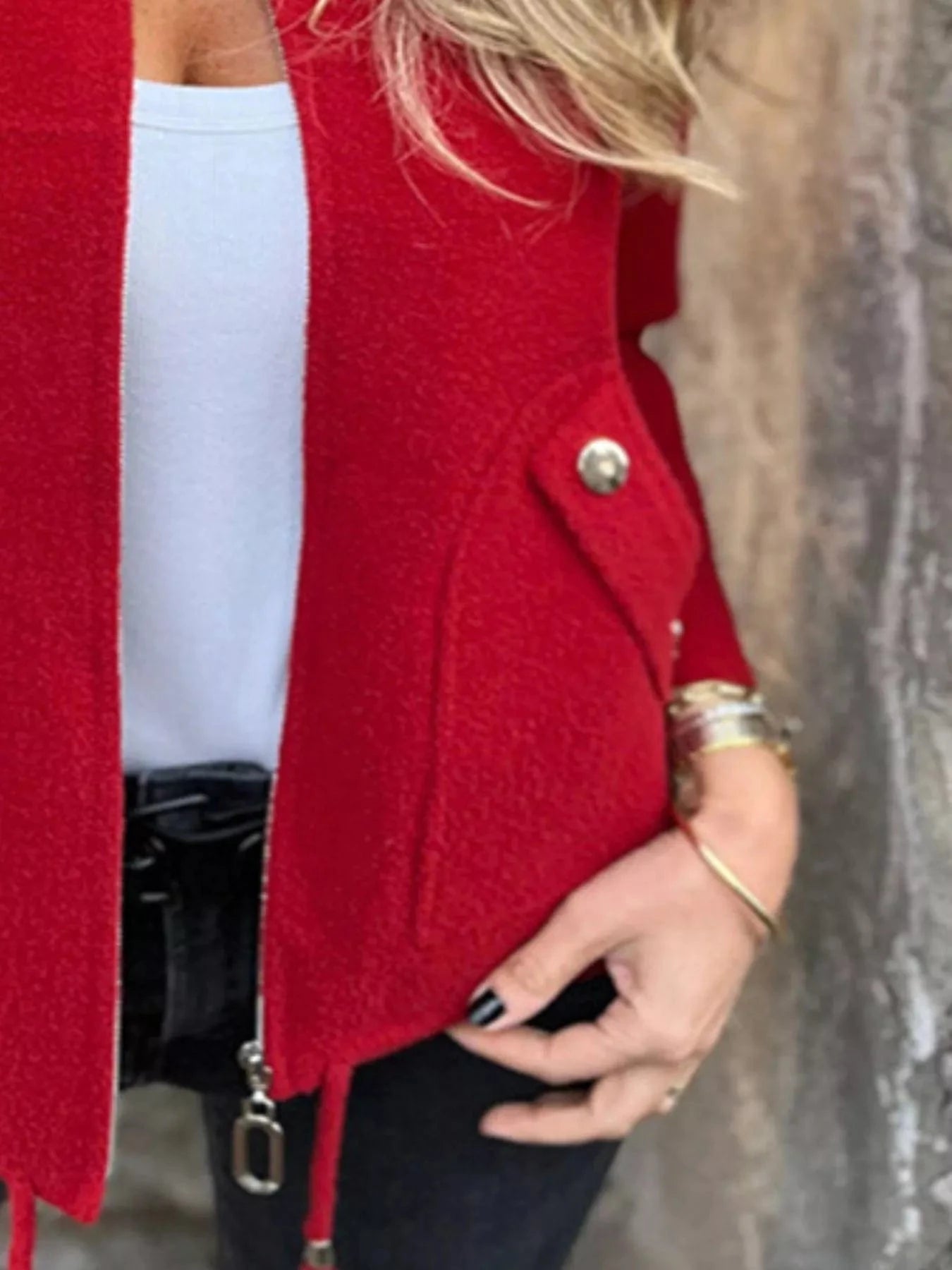 Full Size Zip-Up Long Sleeve Outerwear Plus Size Trendsi