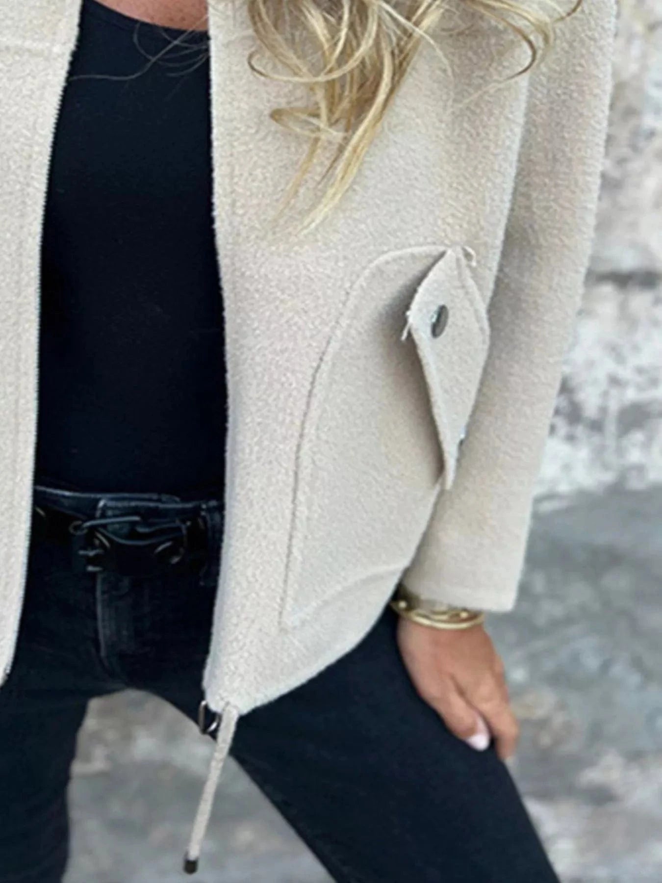 Full Size Zip-Up Long Sleeve Outerwear Plus Size Trendsi