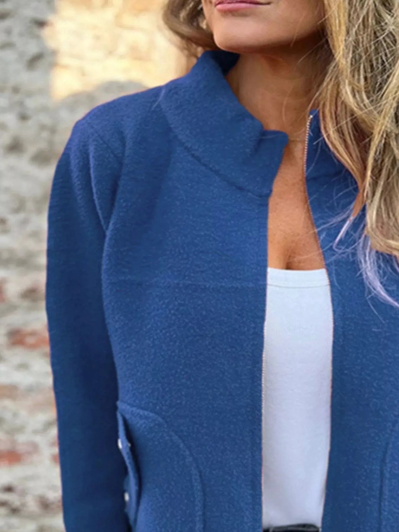 Full Size Zip-Up Long Sleeve Outerwear Plus Size Trendsi