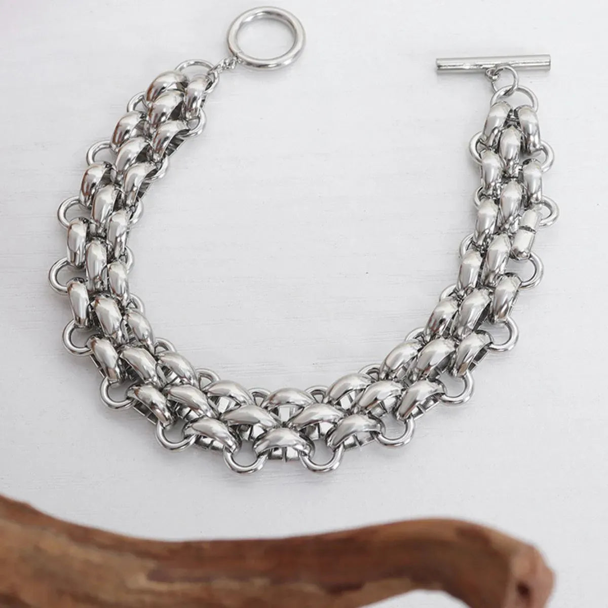 Gold Chain Link Jewelry Set with Necklace and Bracelet The Nichole Collection