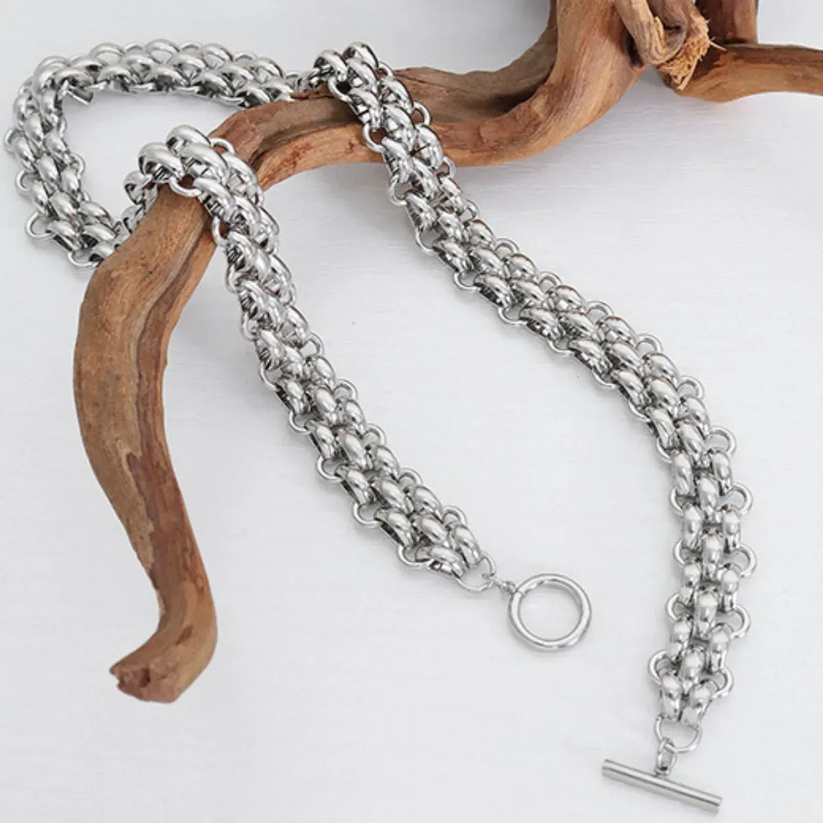 Gold Chain Link Jewelry Set with Necklace and Bracelet The Nichole Collection