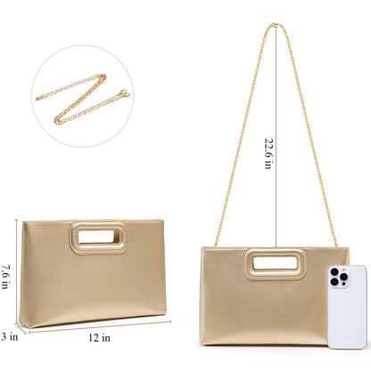 Gold Chain Top Handle Clutch | The Nichole Collection