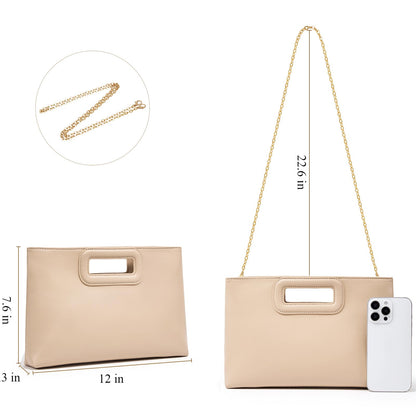 Gold Chain Top Handle Clutch The Nichole Collection
