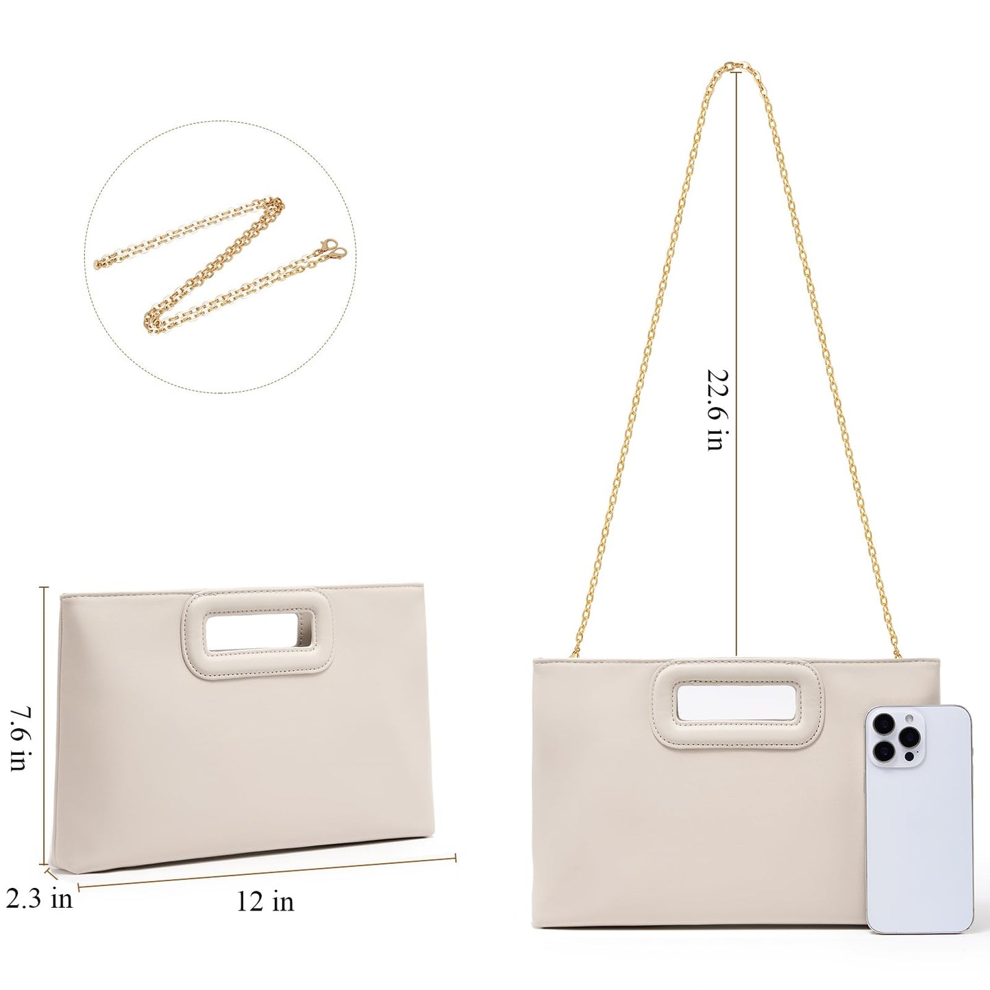 Gold Chain Top Handle Clutch The Nichole Collection