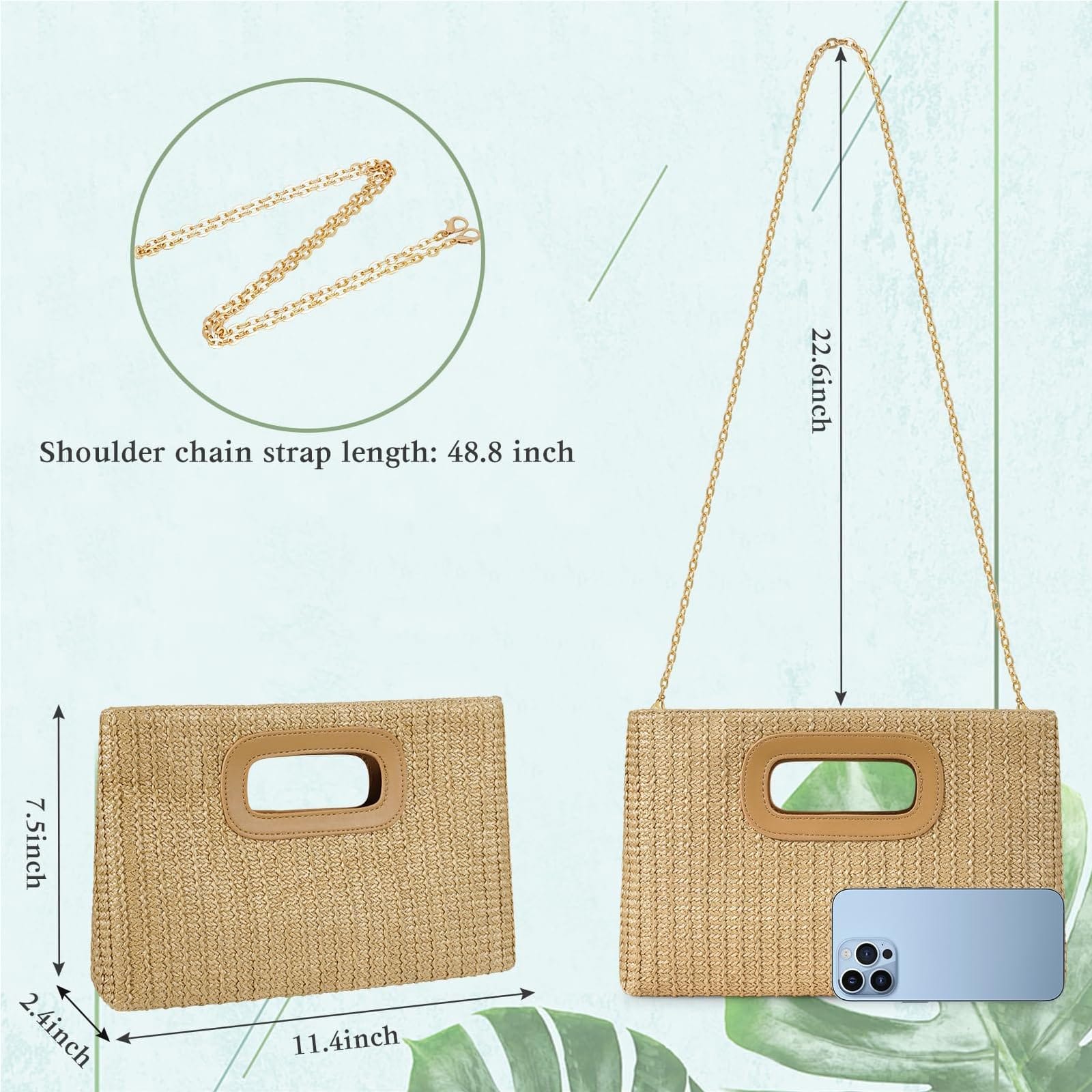 Gold Chain Top Handle Clutch | The Nichole Collection