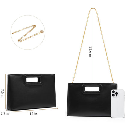 Gold Chain Top Handle Clutch | The Nichole Collection