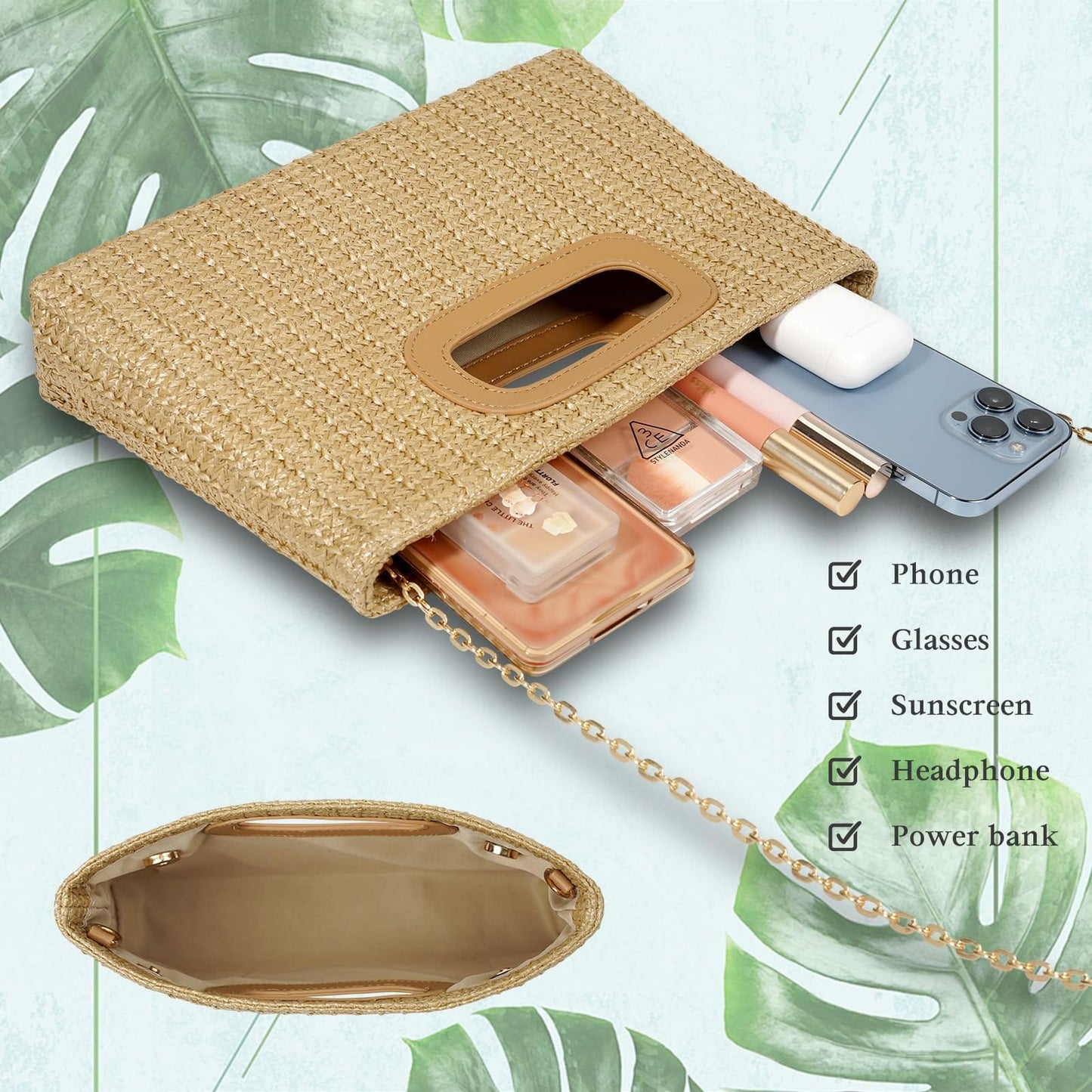 Gold Chain Top Handle Clutch | The Nichole Collection