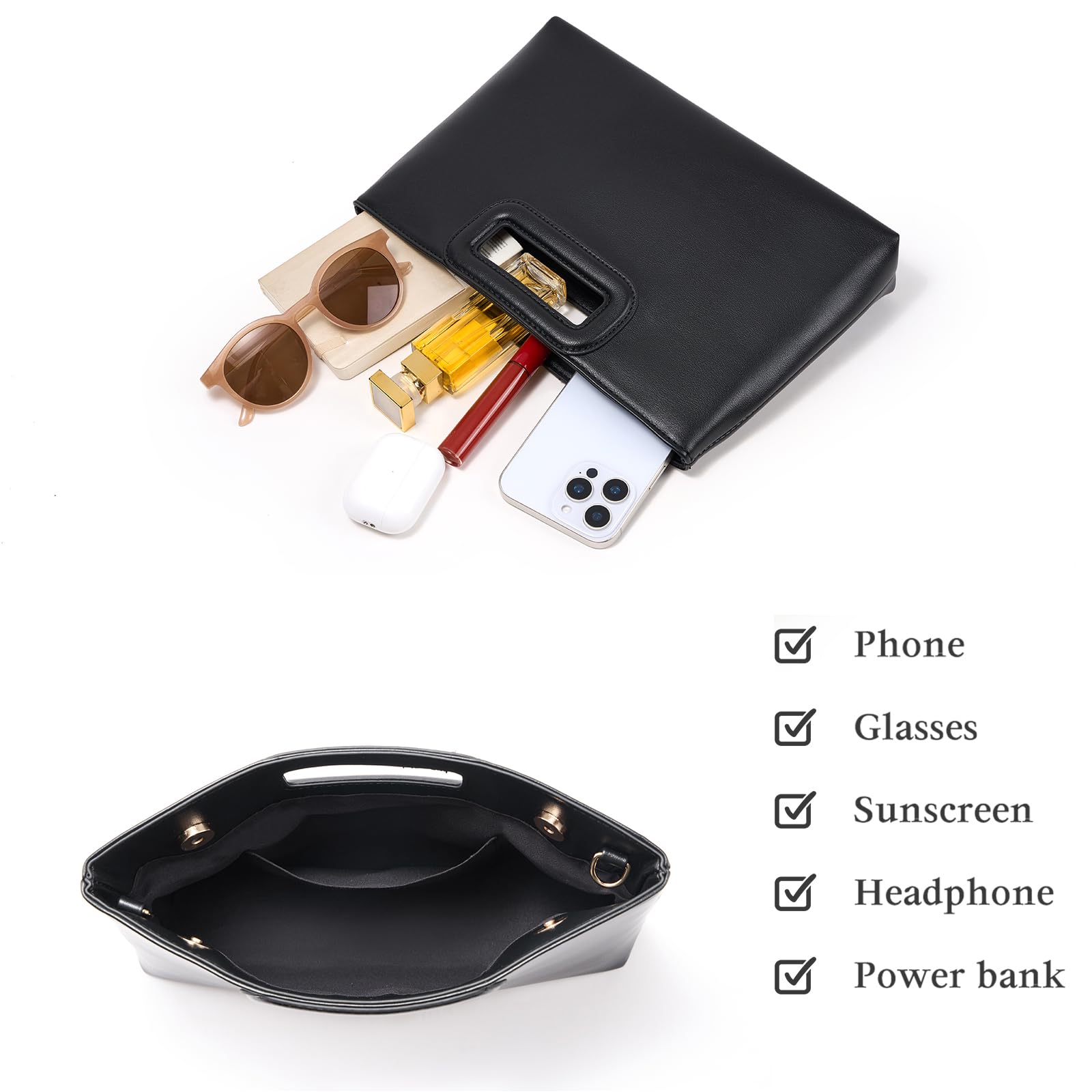 Gold Chain Top Handle Clutch | The Nichole Collection