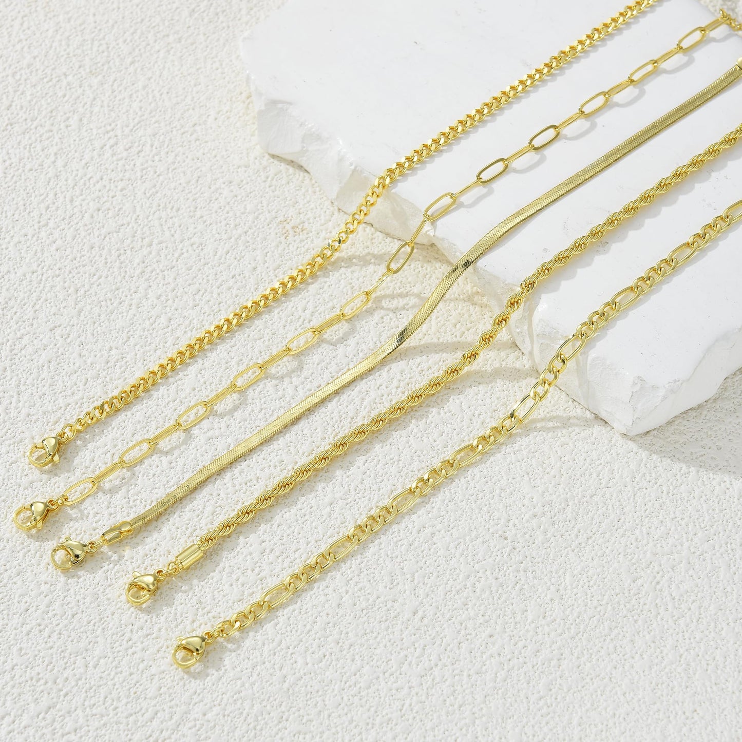 Gold Cuban Link Anklet Stack The Nichole Collection
