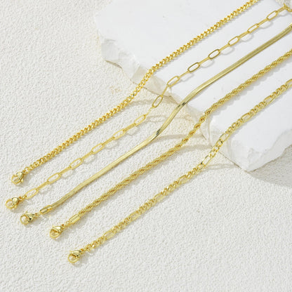 Gold Cuban Link Anklet Stack The Nichole Collection