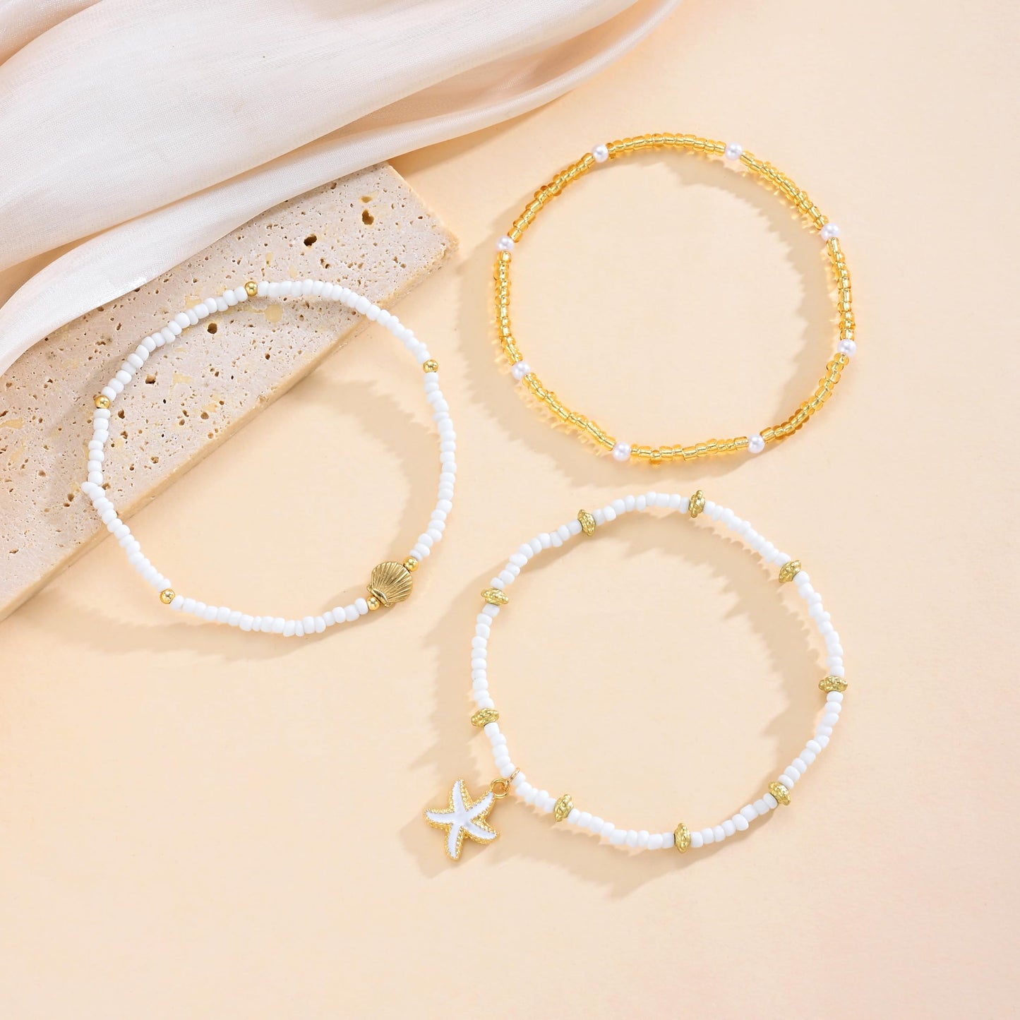 Gold Cuban Link Anklet Stack The Nichole Collection