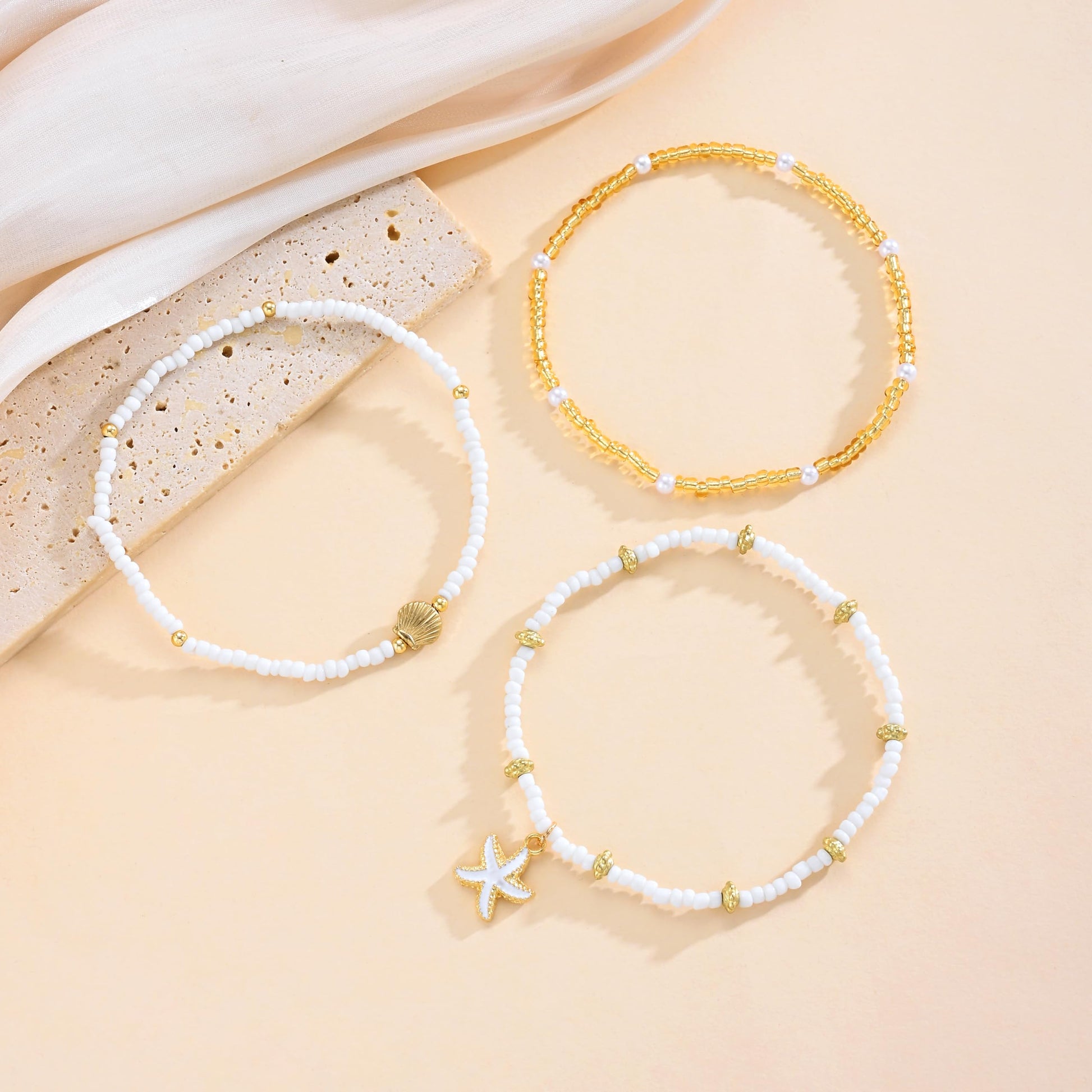 Gold Cuban Link Anklet Stack The Nichole Collection