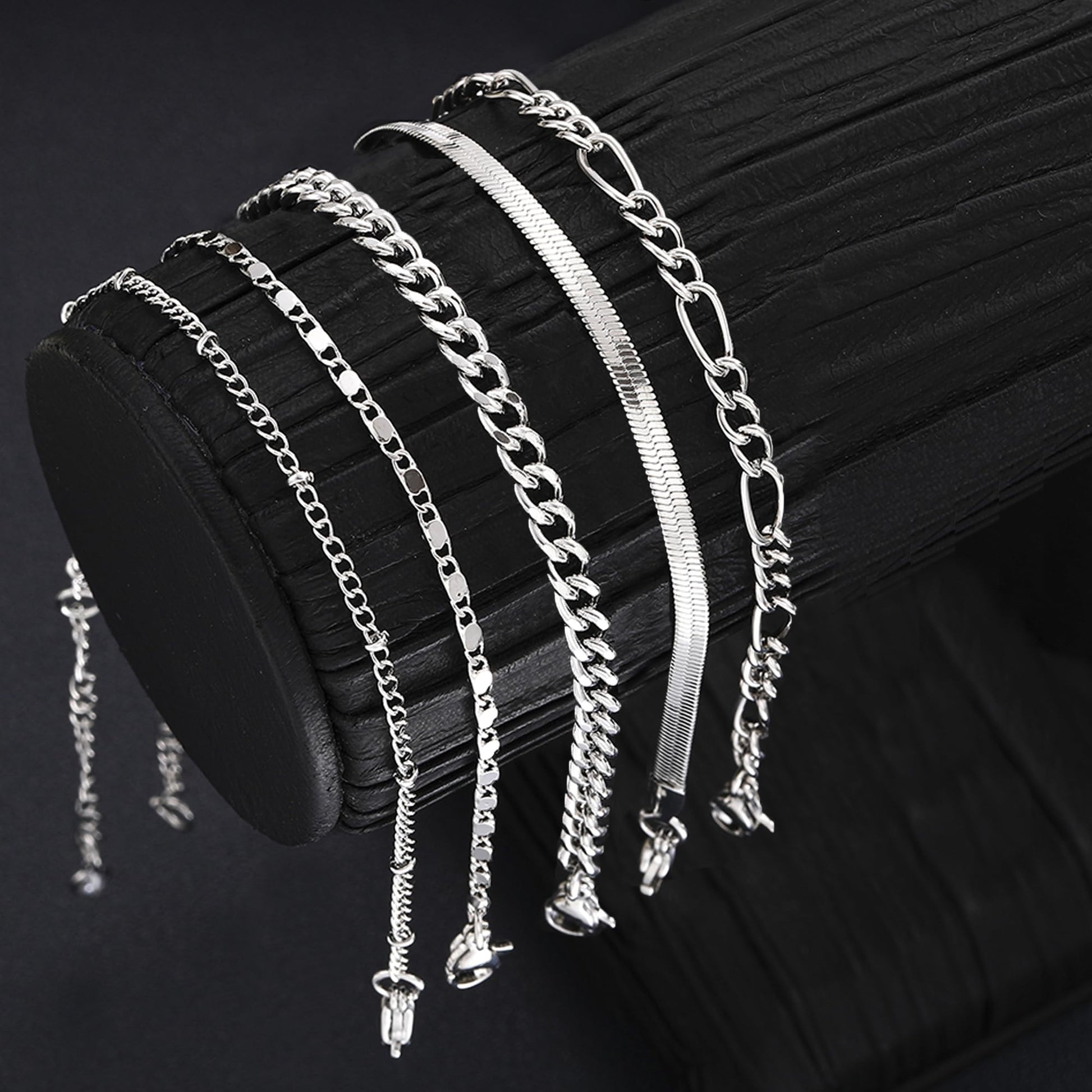 Gold Cuban Link Anklet Stack The Nichole Collection
