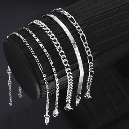 Gold Cuban Link Anklet Stack The Nichole Collection