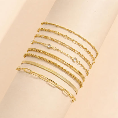 Gold Cuban Link Anklet Stack | The Nichole Collection