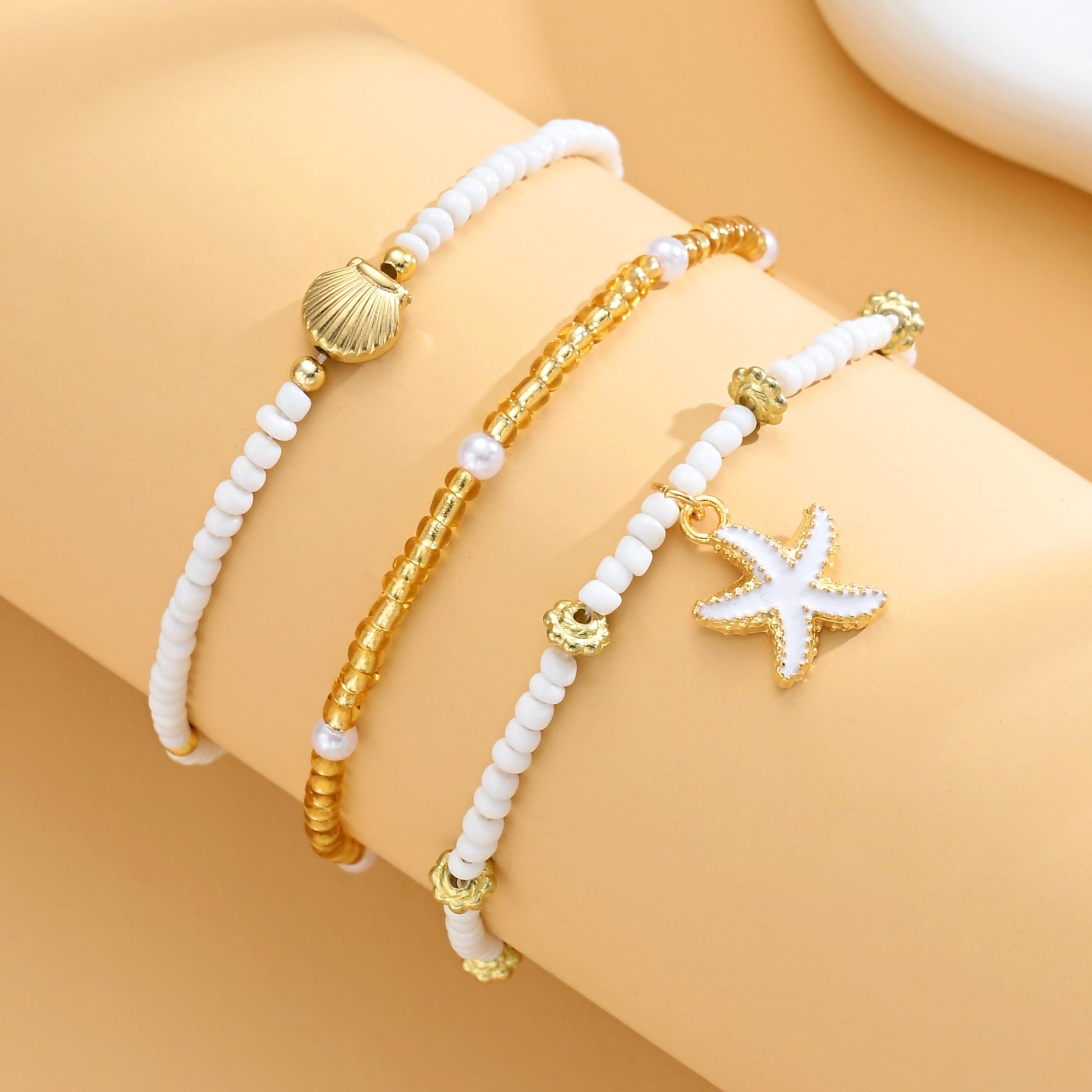 Gold Cuban Link Anklet Stack The Nichole Collection