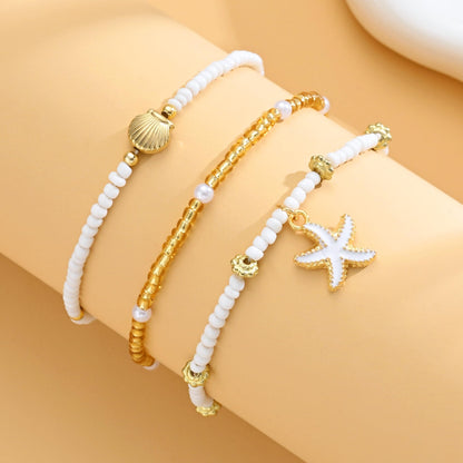 Gold Cuban Link Anklet Stack The Nichole Collection