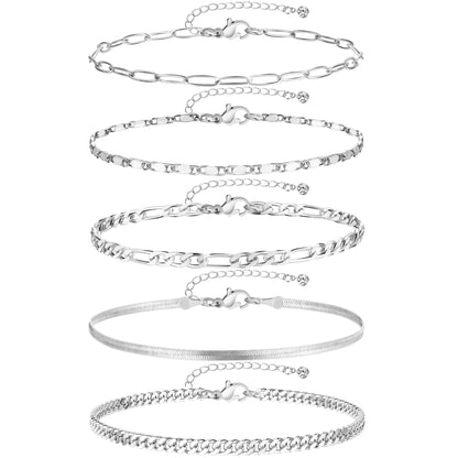 Gold Cuban Link Anklet Stack | The Nichole Collection