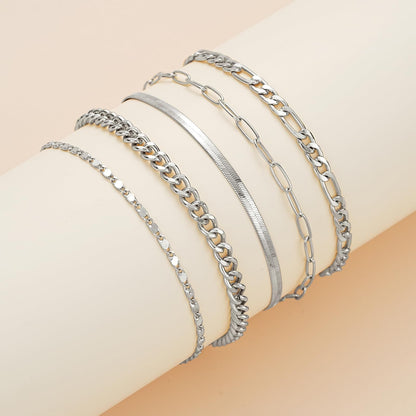 Gold Cuban Link Anklet Stack The Nichole Collection