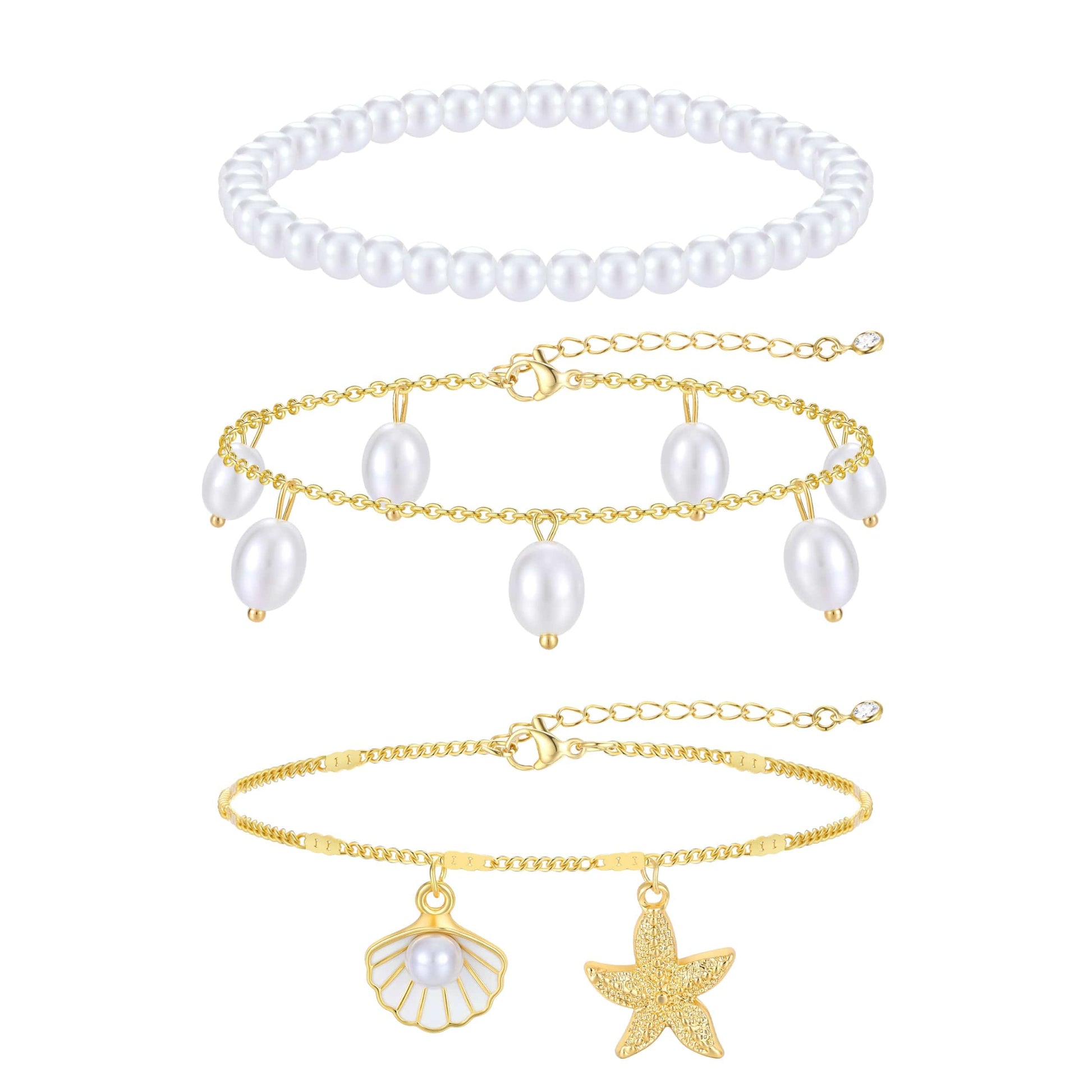 Gold Cuban Link Anklet Stack | The Nichole Collection