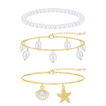 Gold Cuban Link Anklet Stack | The Nichole Collection