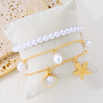 Gold Cuban Link Anklet Stack | The Nichole Collection
