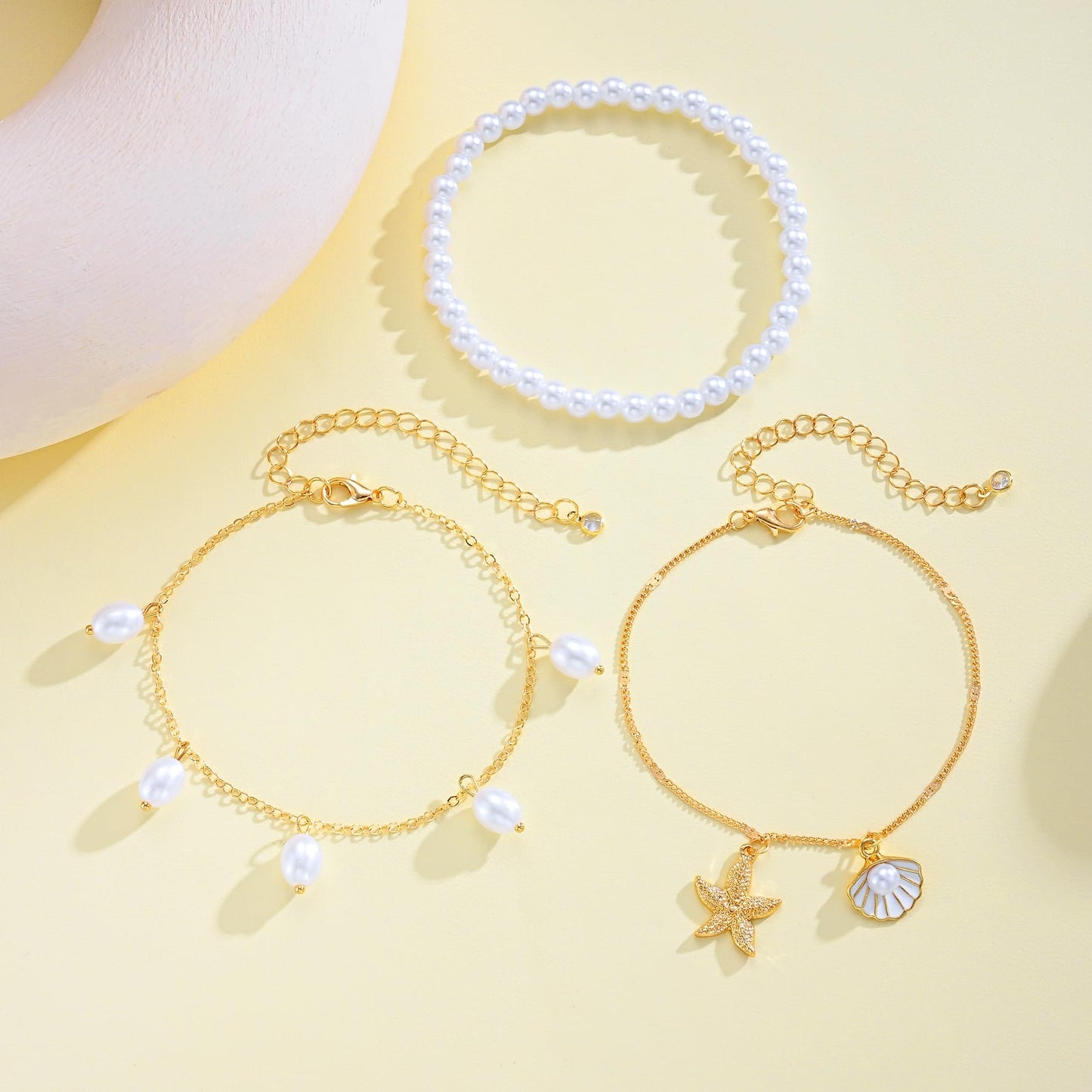 Gold Cuban Link Anklet Stack | The Nichole Collection