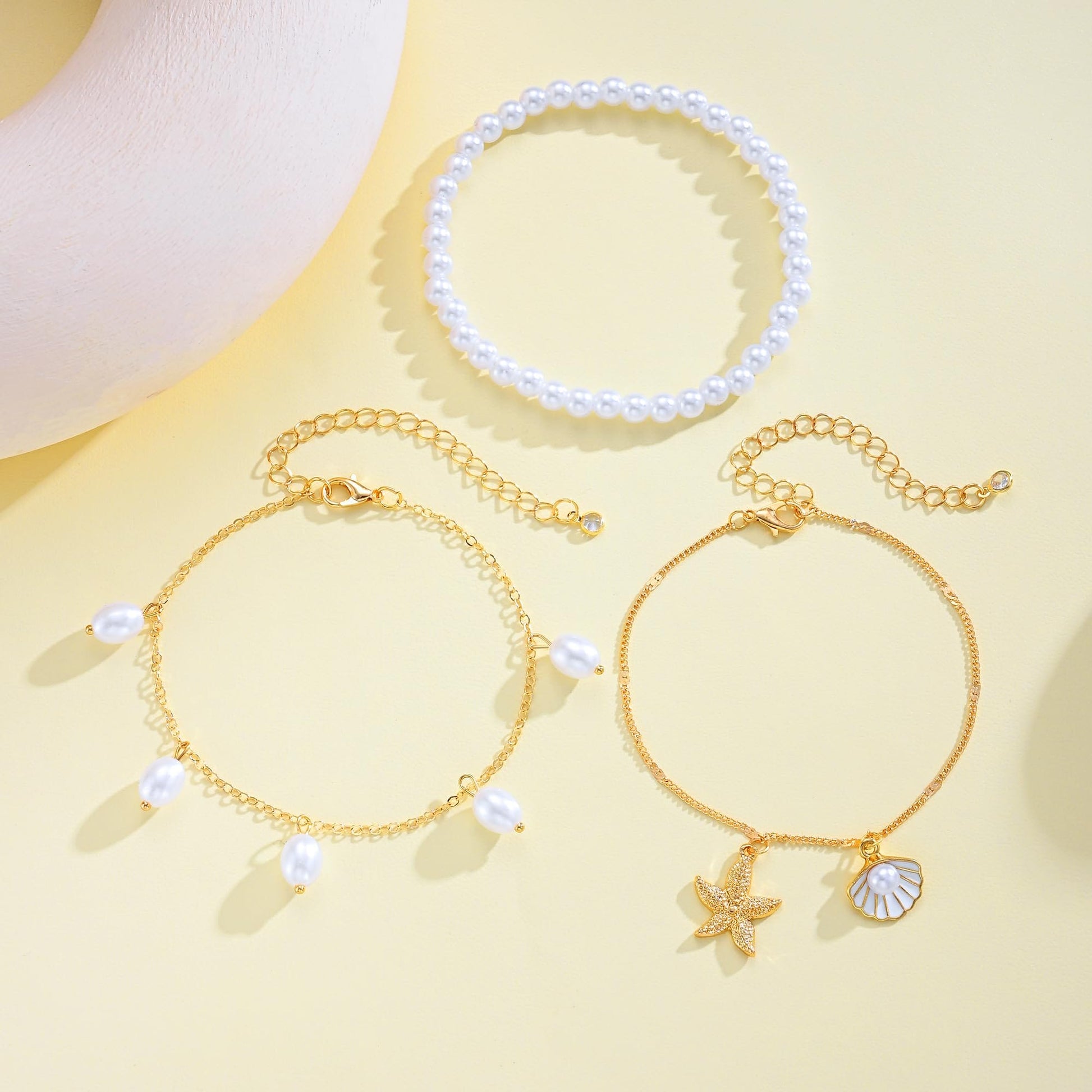 Gold Cuban Link Anklet Stack | The Nichole Collection