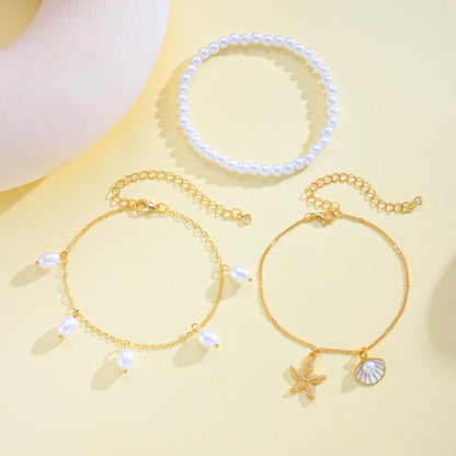 Gold Cuban Link Anklet Stack | The Nichole Collection