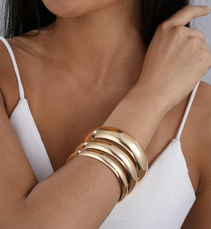 Gold Stackable Bangle Set The Nichole Collection