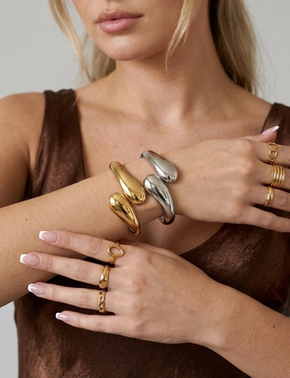 Gold Stackable Bangle Set The Nichole Collection