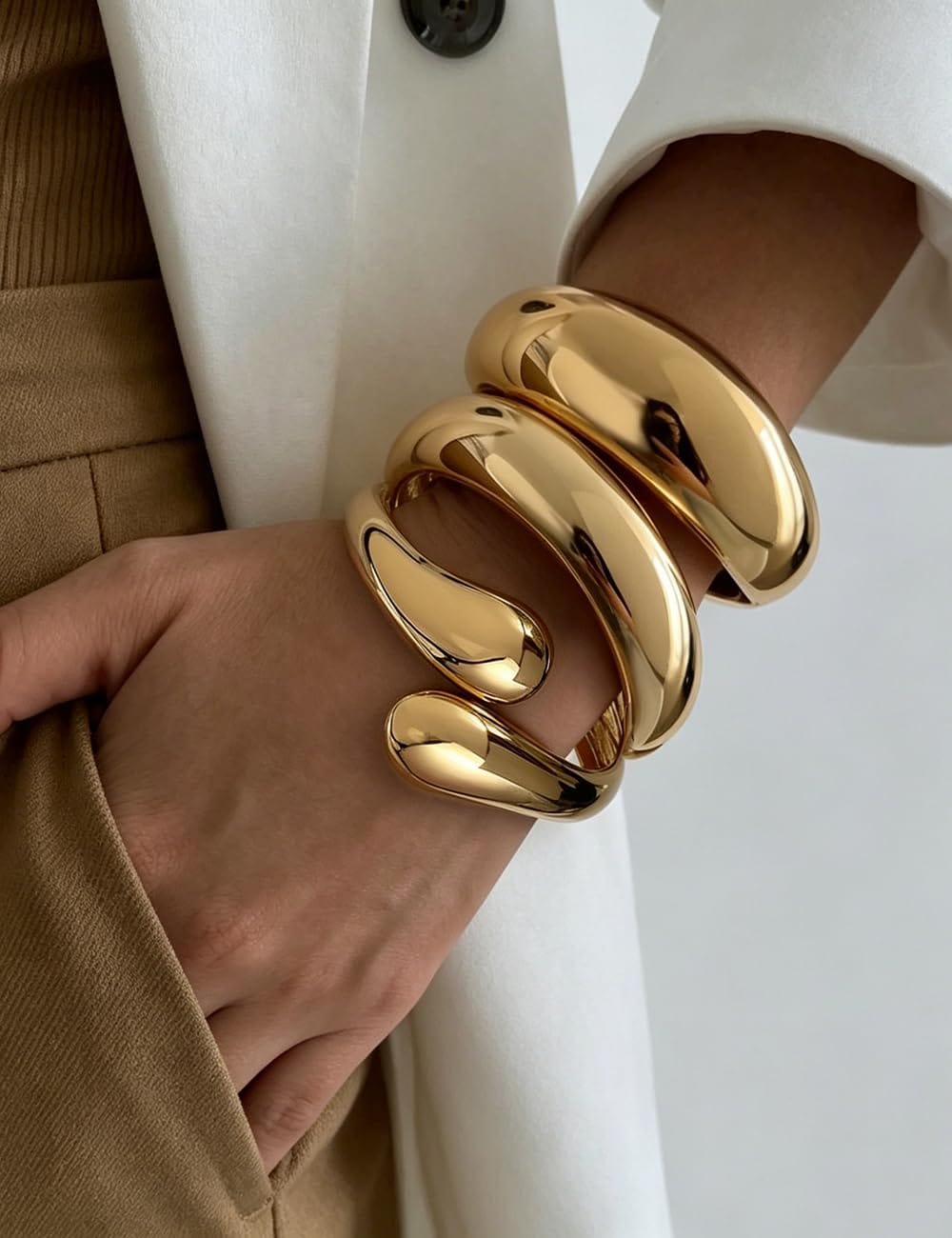 Gold Stackable Bangle Set The Nichole Collection