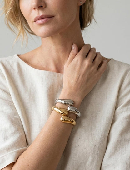 Gold Stackable Bangle Set The Nichole Collection