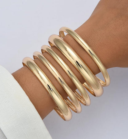 Gold Stackable Bangle Set The Nichole Collection