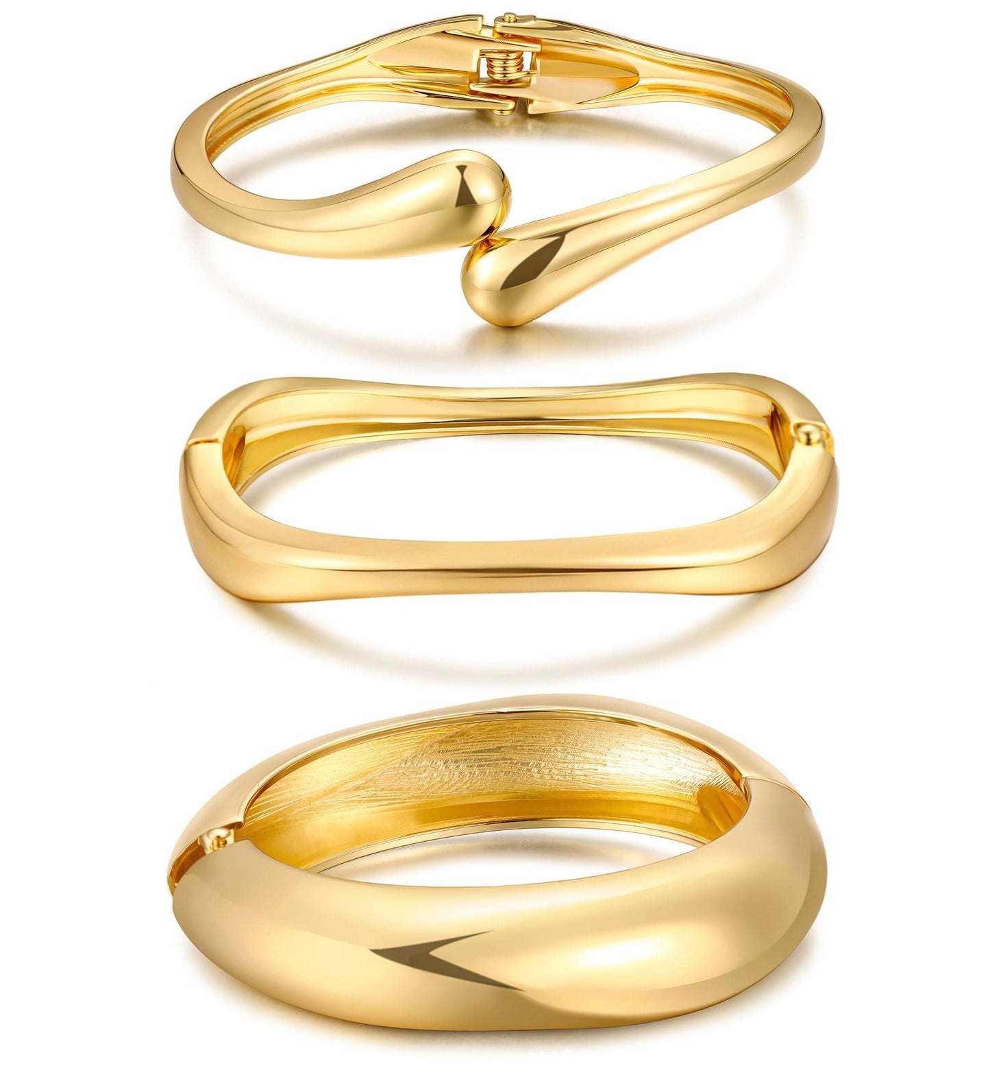 Gold Stackable Bangle Set A1-gold The Nichole Collection
