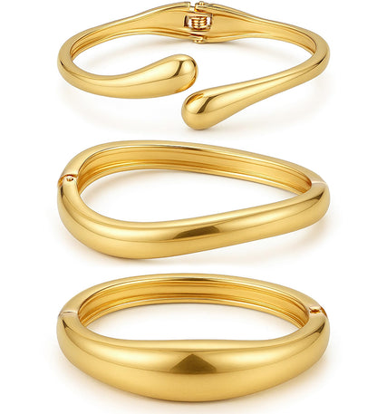 Gold Stackable Bangle Set A7-gold The Nichole Collection