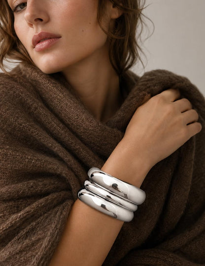 Gold Stackable Bangle Set The Nichole Collection