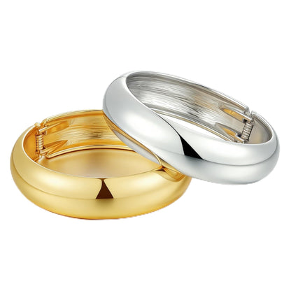 Gold Stackable Bangle Set 2 Silver & gold chunky bangles The Nichole Collection